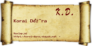 Korai Dóra névjegykártya